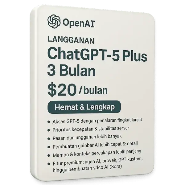 ChatGPT-5 Plus Masa Aktif 3Bulan