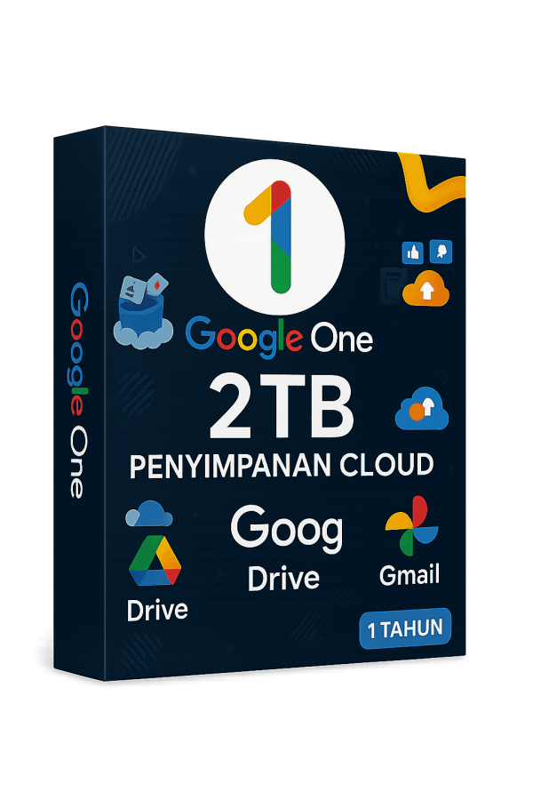 Google One Penyimpanan Cloud 2TB – 1 Tahun Resmi