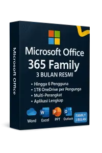 Microsoft 365 (Word, Excel, PowerPoint, Outlook) – 3 Bulan